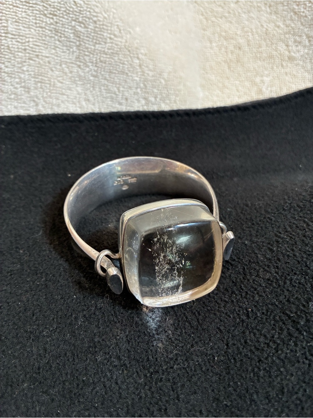 Georg Jensen Sterling Silver Clear Crystal Bracelet